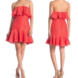 KEEPSAKE the Label Strapless Coral Dress